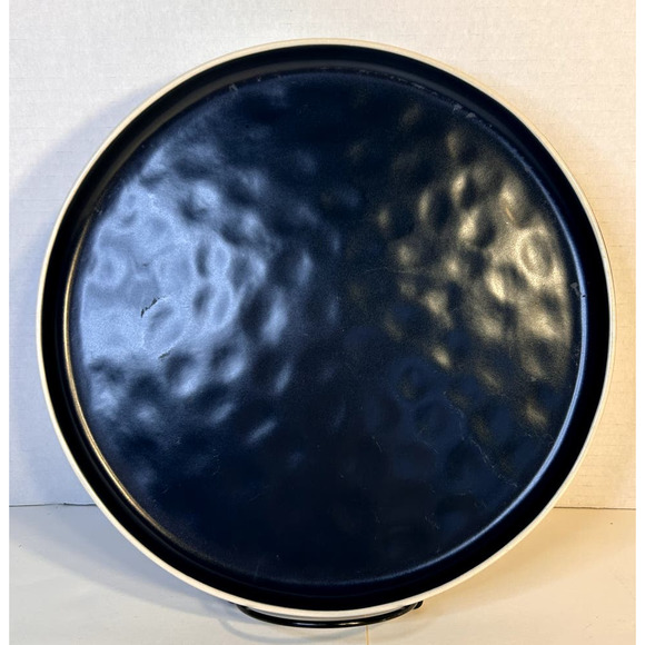 RARE La Rochelle L2R15 Solid Blue White Trim Coupe Style Dinner Plate 10.5" HTF - Picture 1 of 6